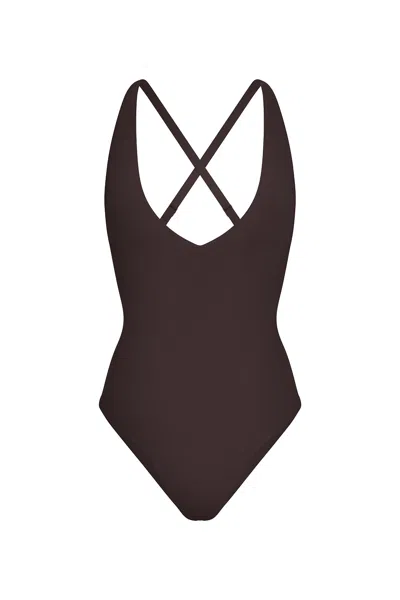 Anemos Preorder: Plunging One-piece In Espresso