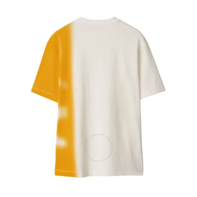 Burberry Ekd Two-tone Crew Neck Cotton T-shirt In White