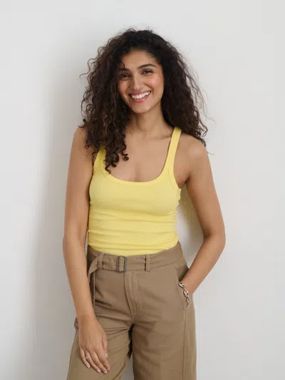 Alex Mill 365 Ribbed Tank In Honeysuckle