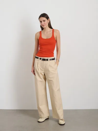 Alex Mill 365 Ribbed Tank In Tangerine