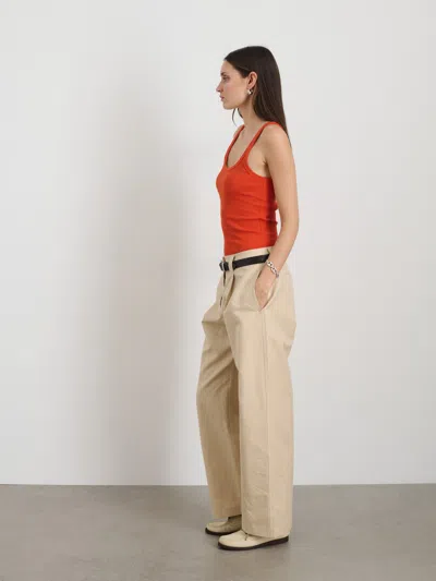 Alex Mill 365 Ribbed Tank In Tangerine