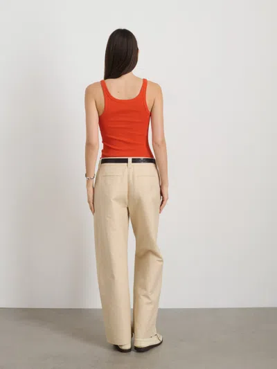 Alex Mill 365 Ribbed Tank In Tangerine