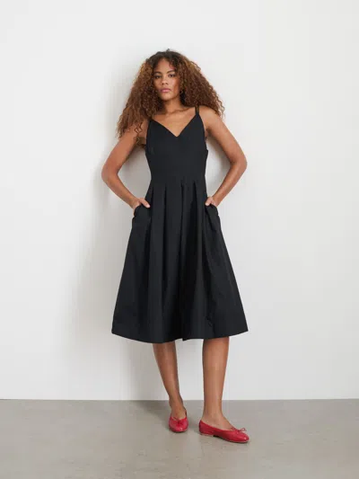 Alex Mill Abby Dress In Cotton Poplin In Rich Black