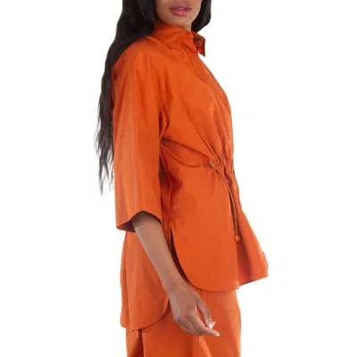 Max Mara Loose-fitting Cotton Poplin Shirt In Brown