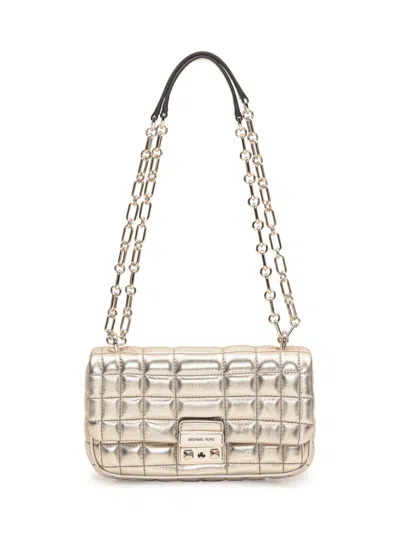 Michael Kors Quilted Metallic Shoulder Bag With Chain Strap In Gold
