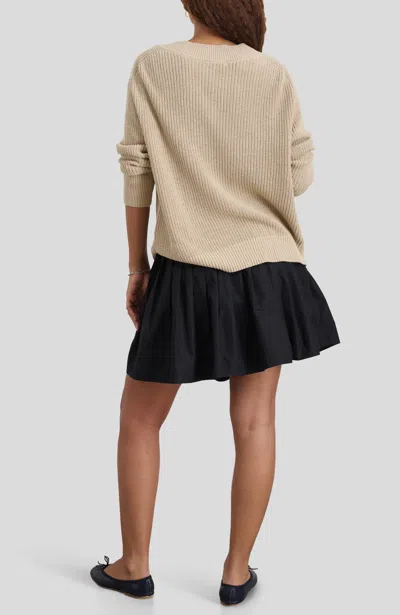Alex Mill Arielle V Neck Sweater In Cotton Linen In Flax