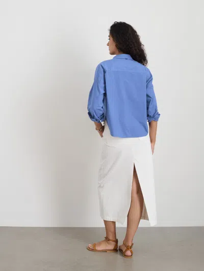 Alex Mill Cropped Jo Shirt In Cotton Voile In Coastal Blue