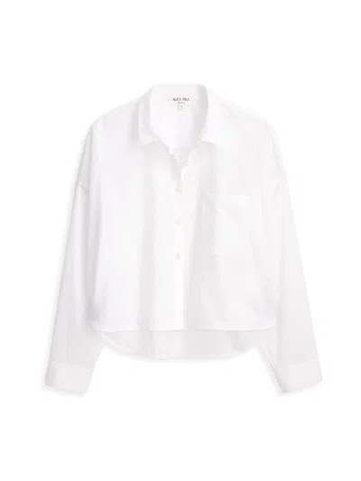 Alex Mill Cropped Jo Shirt In Cotton Poplin In White