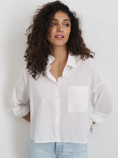 Alex Mill Cropped Jo Shirt In Cotton Poplin In White