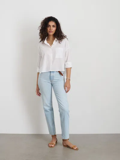Alex Mill Cropped Jo Shirt In Cotton Poplin In White