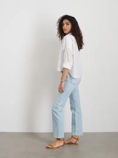 Alex Mill Cropped Jo Shirt In Cotton Poplin In White