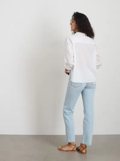 Alex Mill Cropped Jo Shirt In Cotton Poplin In White