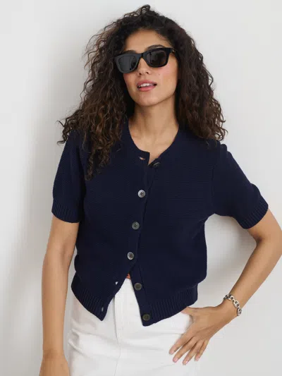 Alex Mill Elle Sweater In Cotton Linen In Navy Night