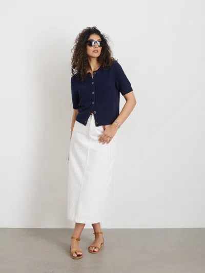 Alex Mill Elle Sweater In Cotton Linen In Navy Night