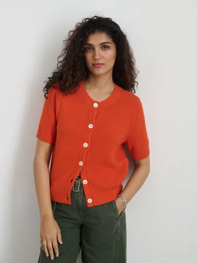 Alex Mill Elle Sweater In Cotton Linen In Tangerine
