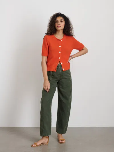 Alex Mill Elle Sweater In Cotton Linen In Tangerine