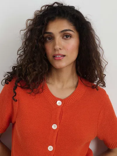 Alex Mill Elle Sweater In Cotton Linen In Tangerine
