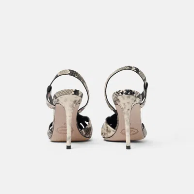 Scarosso Athena Embossed Slingback Pumps In Gray