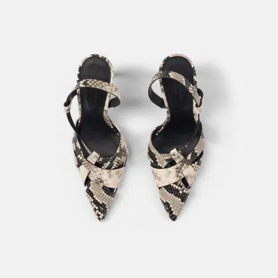 Scarosso Athena Embossed Slingback Pumps In Gray