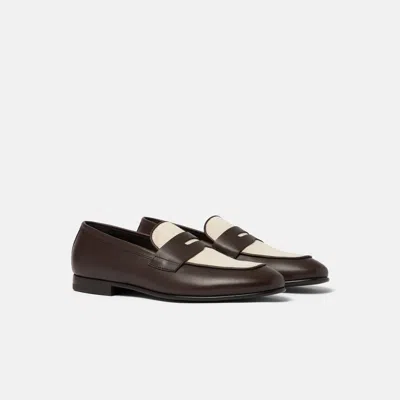 Scarosso Austin Leather Penny Loafers In Brown