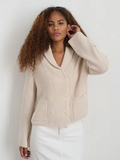 Alex Mill Marseille Cardigan In Cotton Linen In Ivory