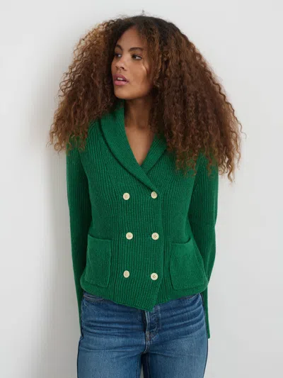 Alex Mill Marseille Double Breasted Cardigan In Verdant Green
