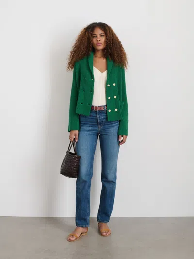Alex Mill Marseille Double Breasted Cardigan In Verdant Green