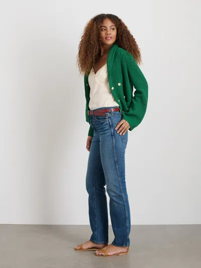 Alex Mill Marseille Double Breasted Cardigan In Verdant Green