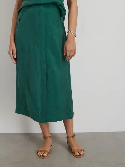 Alex Mill Mia Skirt In Cupro In Green