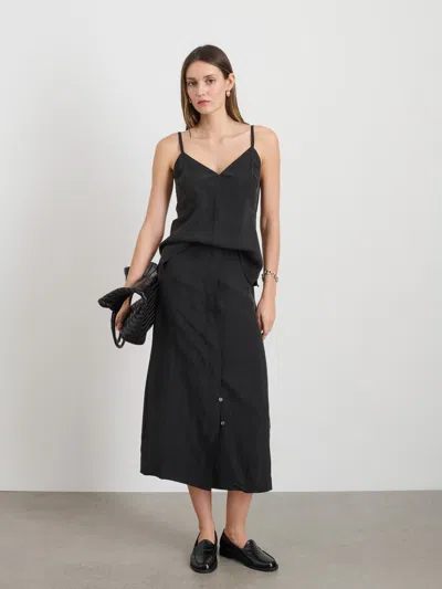 Alex Mill Mia Skirt In Cupro In Rich Black