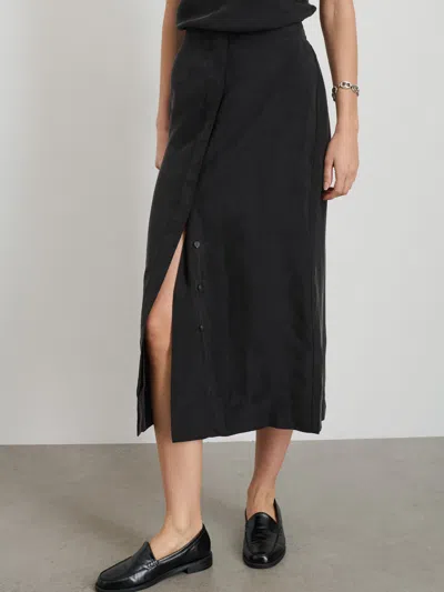 Alex Mill Mia Skirt In Cupro In Rich Black