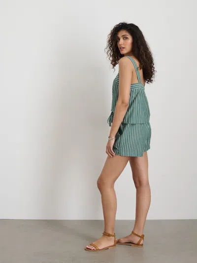 Alex Mill Montauk Striped Tank In Cotton In Green/white