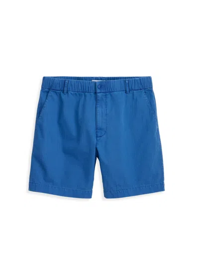 Alex Mill Pull On Short In Cotton Herringbone In Cunningham Blue