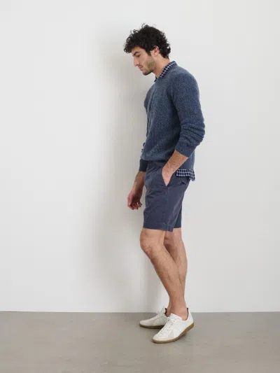 Alex Mill Pull On Short In Cotton Herringbone In Navy