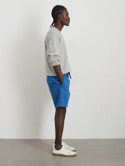 Alex Mill Pull On Short In Cotton Herringbone In Cunningham Blue