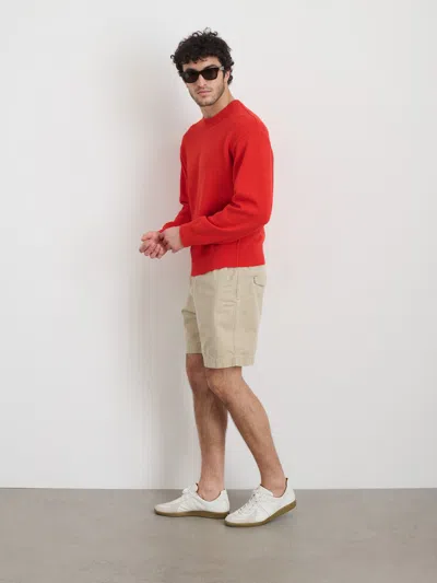 Alex Mill Pull On Short In Cotton Herringbone In Stoneware