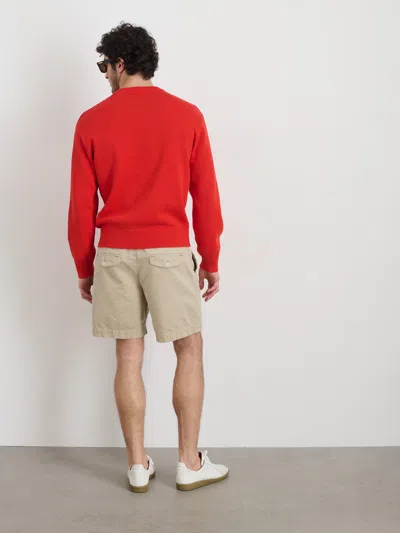 Alex Mill Pull On Short In Cotton Herringbone In Stoneware