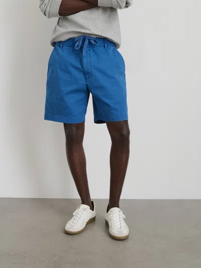 Alex Mill Pull On Short In Cotton Herringbone In Cunningham Blue