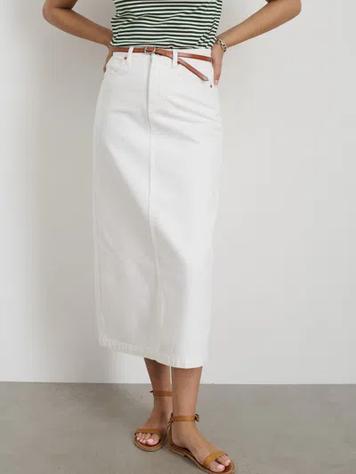 Alex Mill Ruby Denim Skirt In White Denim In Sea Salt