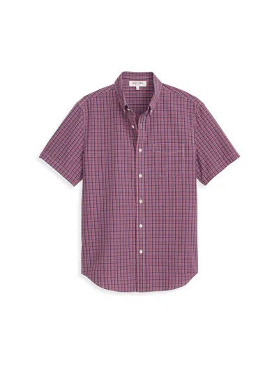 Alex Mill Short Sleeve Mill Shirt In Madras In Red/navy