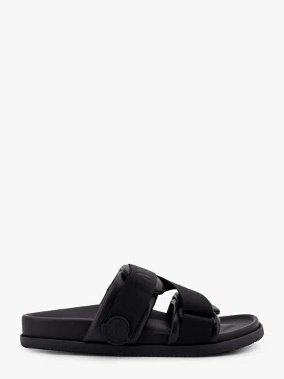 Moncler Mon Summer Leather Sandals With Nylon Details