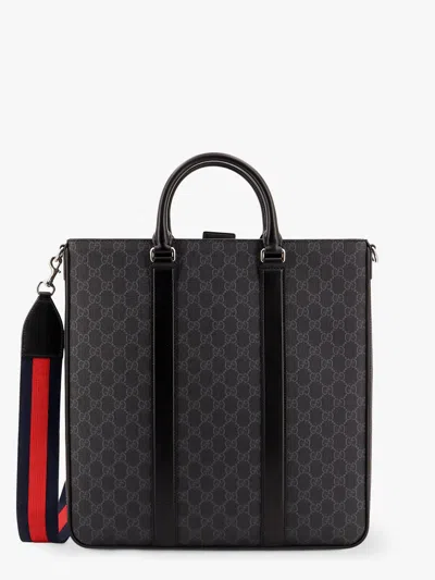 Gucci Men Gg Supreme Fabric Shopping Bag With Shoulder Strap