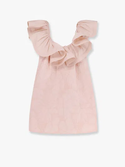 Elisabetta Franchi Floral Jacquard Mini Dress With Ruches