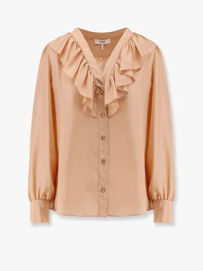 Chloé Silk Shirt With Rouches