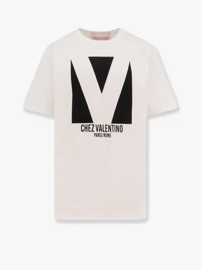 Valentino Crewneck Graphic Print Ribbed Short-sleeve Cotton Jersey