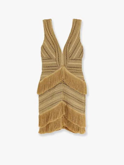 Patbo Pampas Mini Dress With Embroidery And Fringes