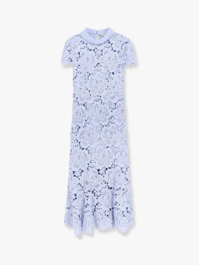 Shop Self-portrait Lace Dress With Floral Embroidery