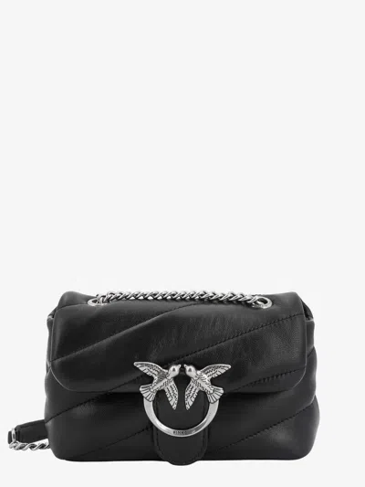 Pinko Matelassé Leather Shoulder Bag With Iconic Love Birds Buckle