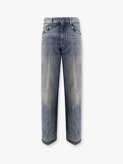 Valentino Straight-fit Denim Pants With Colorful Embellishments