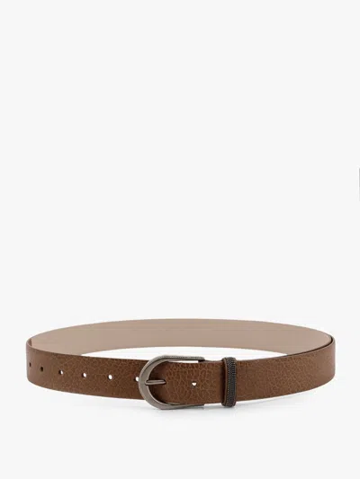 Brunello Cucinelli Leather Belt With Monili Detail